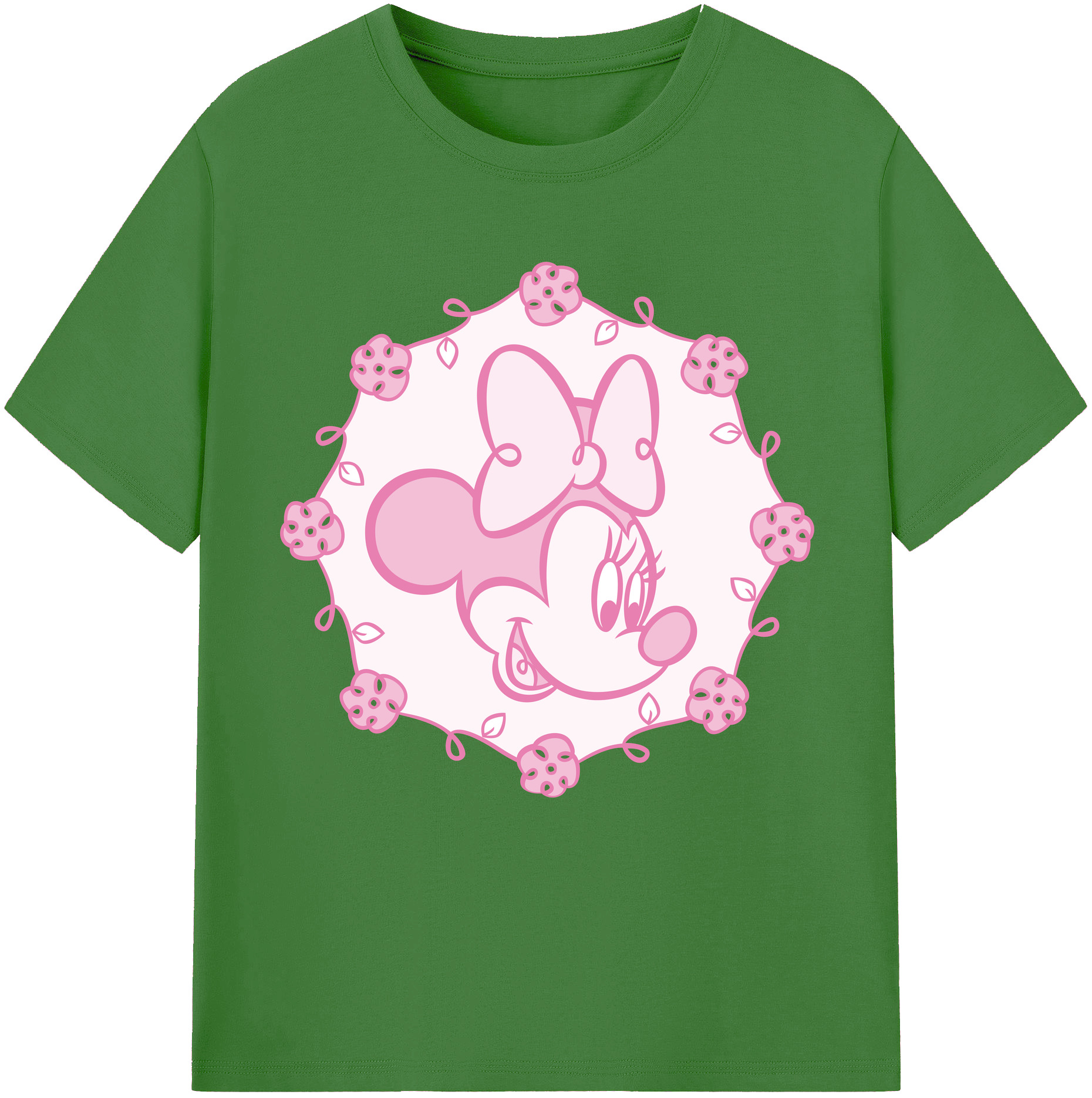 （画像用） ミッキーマウス Mickey Mouse レディースカジュアルプリントTシャツ（綿100％）
